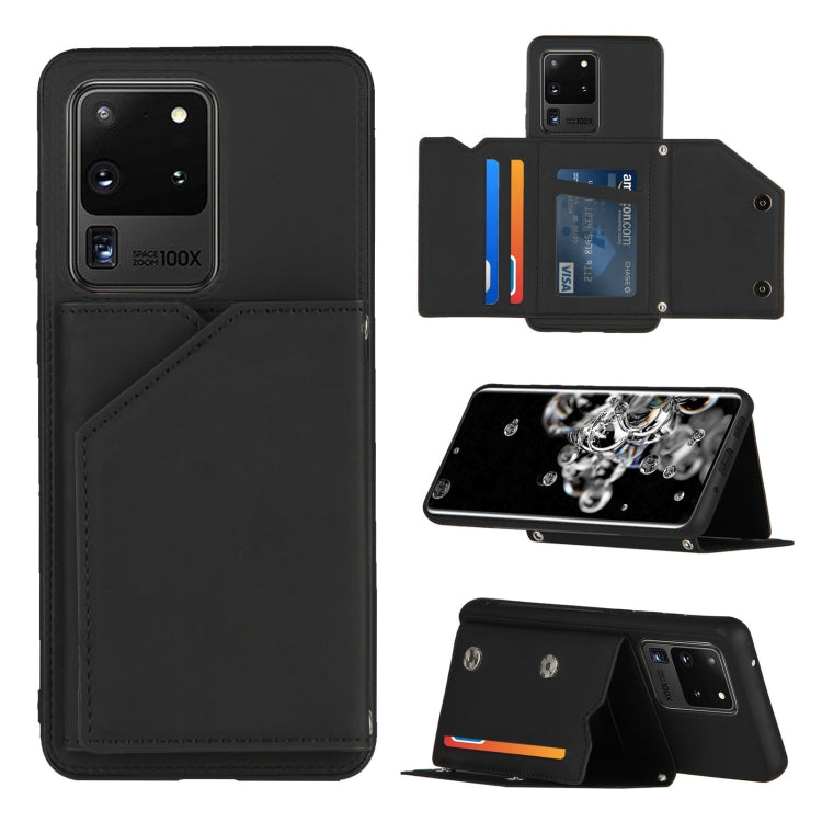 Skin Feel PU + TPU + PC Back Cover Shockproof Case with Card Slots & Holder & Photo Frame, For OPPO Realme 7, For Samsung Galaxy A50 & A30s & A50s, For OPPO Realme C11, For Samsung Galaxy A70 & A70s, For OPPO Realme C15, For Samsung Galaxy M60s & A81  ...