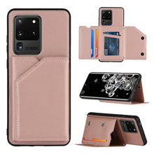 Load image into Gallery viewer, Skin Feel PU + TPU + PC Back Cover Shockproof Case with Card Slots &amp; Holder &amp; Photo Frame, For OPPO Realme 7, For Samsung Galaxy A50 &amp; A30s &amp; A50s, For OPPO Realme C11, For Samsung Galaxy A70 &amp; A70s, For OPPO Realme C15, For Samsung Galaxy M60s &amp; A81  ...