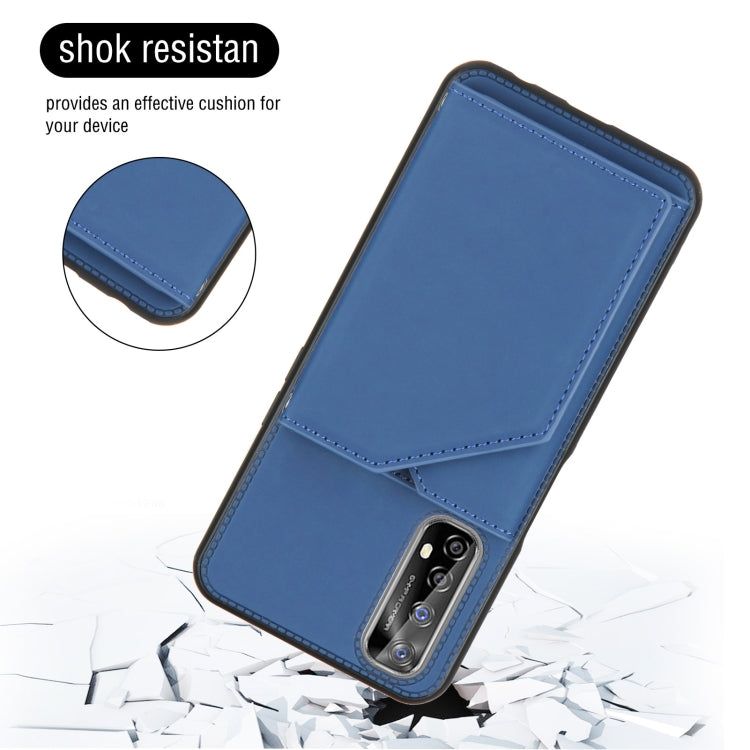 Skin Feel PU + TPU + PC Back Cover Shockproof Case with Card Slots & Holder & Photo Frame, For OPPO Realme 7, For Samsung Galaxy A50 & A30s & A50s, For OPPO Realme C11, For Samsung Galaxy A70 & A70s, For OPPO Realme C15, For Samsung Galaxy M60s & A81  ...
