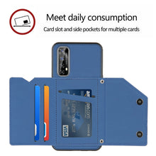 Load image into Gallery viewer, Skin Feel PU + TPU + PC Back Cover Shockproof Case with Card Slots &amp; Holder &amp; Photo Frame, For OPPO Realme 7, For Samsung Galaxy A50 &amp; A30s &amp; A50s, For OPPO Realme C11, For Samsung Galaxy A70 &amp; A70s, For OPPO Realme C15, For Samsung Galaxy M60s &amp; A81  ...