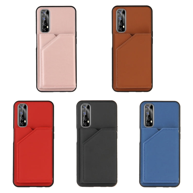 Skin Feel PU + TPU + PC Back Cover Shockproof Case with Card Slots & Holder & Photo Frame, For OPPO Realme 7, For Samsung Galaxy A50 & A30s & A50s, For OPPO Realme C11, For Samsung Galaxy A70 & A70s, For OPPO Realme C15, For Samsung Galaxy M60s & A81  ...