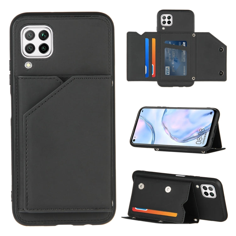 Skin Feel PU + TPU + PC Back Cover Shockproof Case with Card Slots & Holder & Photo Frame, For OPPO Realme 7, For Samsung Galaxy A50 & A30s & A50s, For OPPO Realme C11, For Samsung Galaxy A70 & A70s, For OPPO Realme C15, For Samsung Galaxy M60s & A81  ...