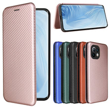 Load image into Gallery viewer, Carbon Fiber Texture Magnetic Horizontal Flip TPU + PC + PU Leather Case with Card Slot, For Xiaomi Mi 11