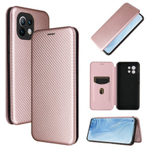 Load image into Gallery viewer, Carbon Fiber Texture Magnetic Horizontal Flip TPU + PC + PU Leather Case with Card Slot, For Xiaomi Mi 11