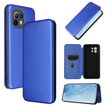 Load image into Gallery viewer, Carbon Fiber Texture Magnetic Horizontal Flip TPU + PC + PU Leather Case with Card Slot, For Xiaomi Mi 11