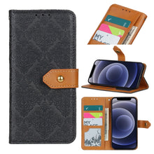 Load image into Gallery viewer, European Floral Embossed Copper Buckle Horizontal Flip PU Leather Case with Holder &amp; Card Slots &amp; Wallet &amp; Photo Frame, For iPhone 12 mini, For iPhone 12 / 12 Pro, For iPhone 12 Pro Max