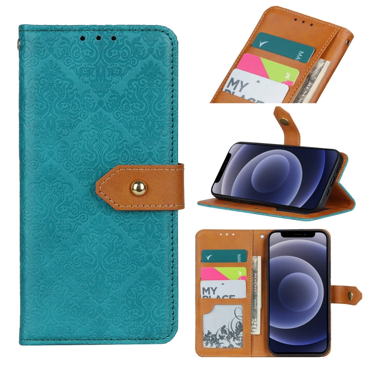 European Floral Embossed Copper Buckle Horizontal Flip PU Leather Case with Holder & Card Slots & Wallet & Photo Frame, For iPhone 12 mini, For iPhone 12 / 12 Pro, For iPhone 12 Pro Max