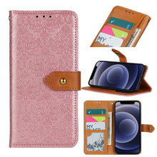 Load image into Gallery viewer, European Floral Embossed Copper Buckle Horizontal Flip PU Leather Case with Holder &amp; Card Slots &amp; Wallet &amp; Photo Frame, For iPhone 12 mini, For iPhone 12 / 12 Pro, For iPhone 12 Pro Max