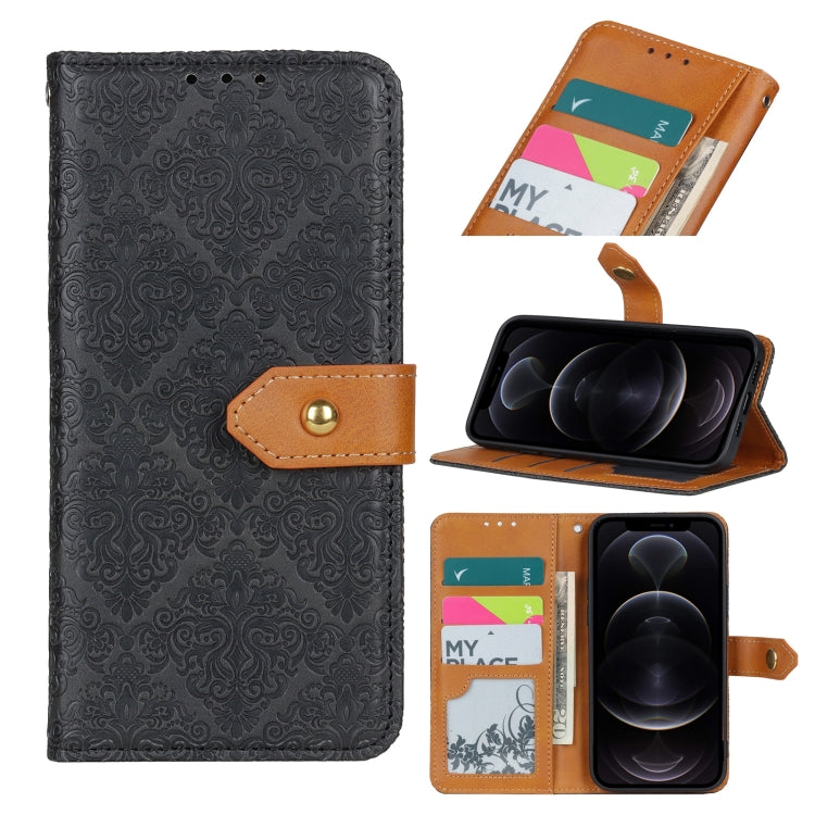 European Floral Embossed Copper Buckle Horizontal Flip PU Leather Case with Holder & Card Slots & Wallet & Photo Frame, For iPhone 12 mini, For iPhone 12 / 12 Pro, For iPhone 12 Pro Max