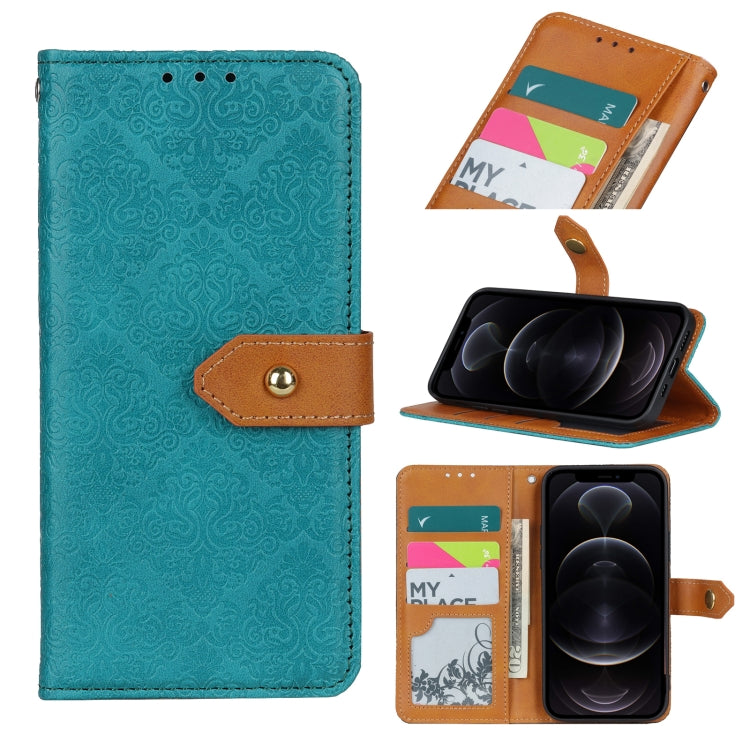 European Floral Embossed Copper Buckle Horizontal Flip PU Leather Case with Holder & Card Slots & Wallet & Photo Frame, For iPhone 12 mini, For iPhone 12 / 12 Pro, For iPhone 12 Pro Max