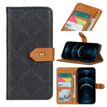 Load image into Gallery viewer, European Floral Embossed Copper Buckle Horizontal Flip PU Leather Case with Holder &amp; Card Slots &amp; Wallet &amp; Photo Frame, For iPhone 12 mini, For iPhone 12 / 12 Pro, For iPhone 12 Pro Max
