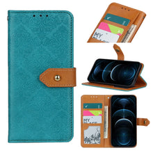 Load image into Gallery viewer, European Floral Embossed Copper Buckle Horizontal Flip PU Leather Case with Holder &amp; Card Slots &amp; Wallet &amp; Photo Frame, For iPhone 12 mini, For iPhone 12 / 12 Pro, For iPhone 12 Pro Max
