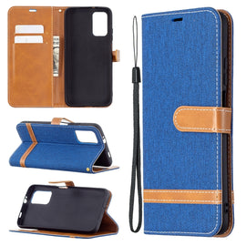 Color Matching Denim Texture Horizontal Flip Leather Case with Holder & Card Slots & Wallet & Lanyard, For Xiaomi Poco M3, For Samsung Galaxy A32 5G, For Samsung Galaxy A52 5G / 4G, For Samsung Galaxy A72 5G / 4G, For Samsung Galaxy A72 5G