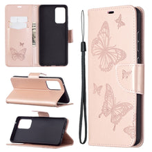 Load image into Gallery viewer, Embossing Two Butterflies Pattern Horizontal Flip PU Leather Case with Holder &amp; Card Slot &amp; Wallet &amp; Lanyard, For Samsung Galaxy A32 5G, For Samsung Galaxy A52 5G / 4G, For Samsung Galaxy A72 5G / 4G, For Xiaomi Poco M3, For Samsung Galaxy A72 5G / 4G 5G