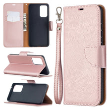 Load image into Gallery viewer, Litchi Texture Pure Color Horizontal Flip PU Leather Case with Holder &amp; Card Slots &amp; Wallet &amp; Lanyard, For Samsung Galaxy A52 5G / 4G, For Samsung Galaxy A52 5G / 4GG