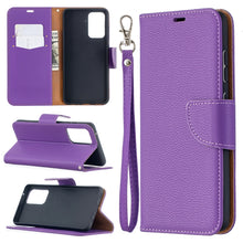 Load image into Gallery viewer, Litchi Texture Pure Color Horizontal Flip PU Leather Case with Holder &amp; Card Slots &amp; Wallet &amp; Lanyard, For Samsung Galaxy A52 5G / 4G, For Samsung Galaxy A52 5G / 4GG