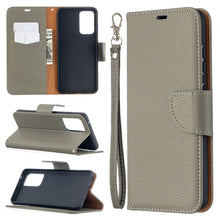 Load image into Gallery viewer, Litchi Texture Pure Color Horizontal Flip PU Leather Case with Holder &amp; Card Slots &amp; Wallet &amp; Lanyard, For Samsung Galaxy A52 5G / 4G, For Samsung Galaxy A52 5G / 4GG
