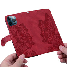Load image into Gallery viewer, Retro Skin Feel Butterflies Embossing Horizontal Flip Leather Case with Holder &amp; Card Slots &amp; Wallet, For iPhone 12 Pro Max, For iPhone XR, For iPhone X / XS, For iPhone XS Max