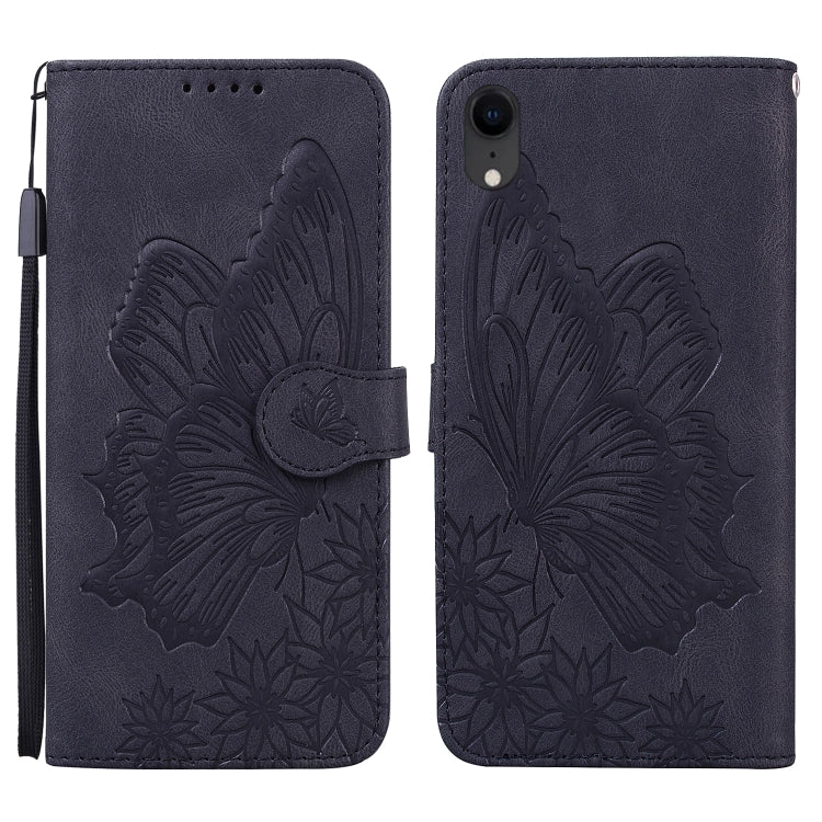 Retro Skin Feel Butterflies Embossing Horizontal Flip Leather Case with Holder & Card Slots & Wallet, For iPhone 12 Pro Max, For iPhone XR, For iPhone X / XS, For iPhone XS Max