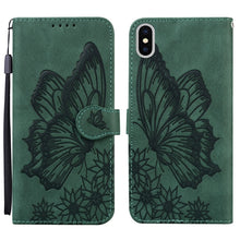 Load image into Gallery viewer, Retro Skin Feel Butterflies Embossing Horizontal Flip Leather Case with Holder &amp; Card Slots &amp; Wallet, For iPhone 12 Pro Max, For iPhone XR, For iPhone X / XS, For iPhone XS Max