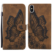 Load image into Gallery viewer, Retro Skin Feel Butterflies Embossing Horizontal Flip Leather Case with Holder &amp; Card Slots &amp; Wallet, For iPhone 12 Pro Max, For iPhone XR, For iPhone X / XS, For iPhone XS Max