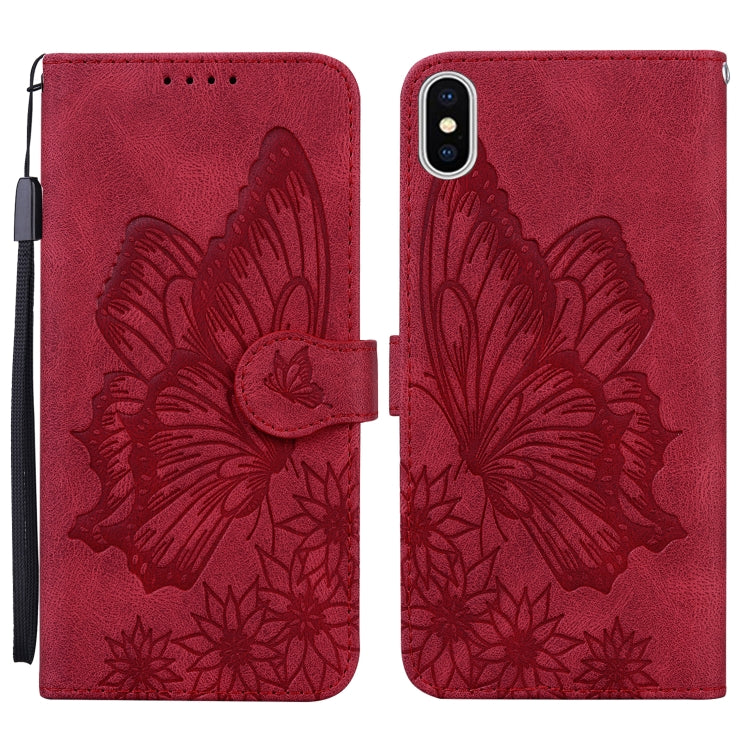 Retro Skin Feel Butterflies Embossing Horizontal Flip Leather Case with Holder & Card Slots & Wallet, For iPhone 12 Pro Max, For iPhone XR, For iPhone X / XS, For iPhone XS Max