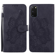 Load image into Gallery viewer, Retro Skin Feel Butterflies Embossing Horizontal Flip Leather Case with Holder &amp; Card Slots &amp; Wallet, For Samsung Galaxy Note20 5G, For Samsung Galaxy S20, For Samsung Galaxy S20 FE, For Samsung Galaxy S20+, For Samsung Galaxy S20 Ultra                ...