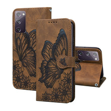 Load image into Gallery viewer, Retro Skin Feel Butterflies Embossing Horizontal Flip Leather Case with Holder &amp; Card Slots &amp; Wallet, For Samsung Galaxy Note20 5G, For Samsung Galaxy S20, For Samsung Galaxy S20 FE, For Samsung Galaxy S20+, For Samsung Galaxy S20 Ultra                ...