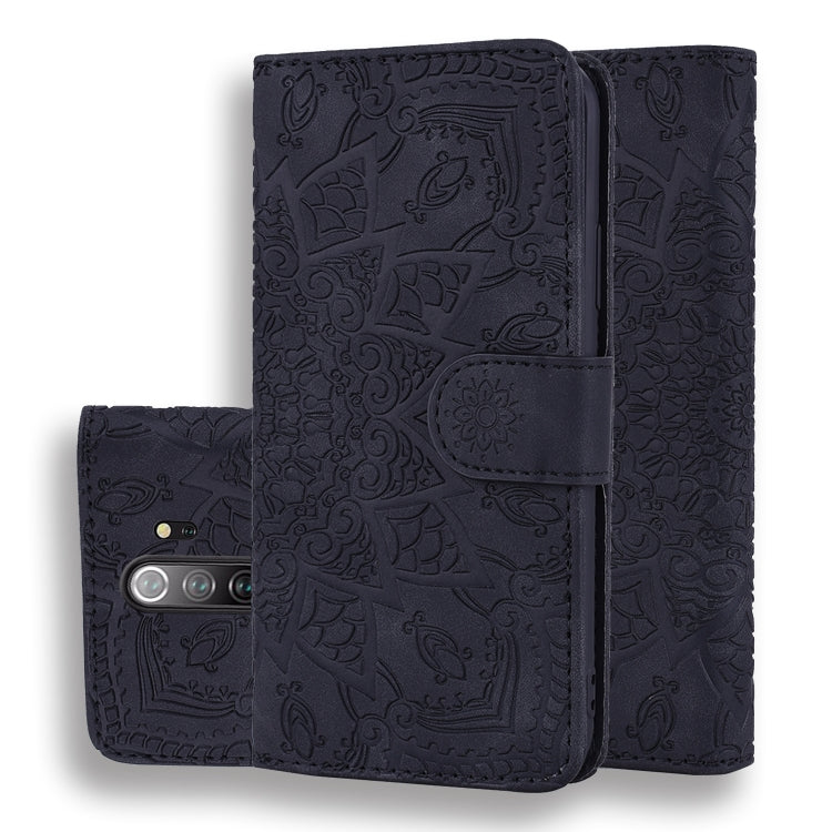Calf Pattern Mandala Double Folding Design Embossed Leather Case with Wallet & Holder & Card Slots