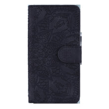 Load image into Gallery viewer, Calf Pattern Mandala Double Folding Design Embossed Leather Case with Wallet &amp; Holder &amp; Card Slots