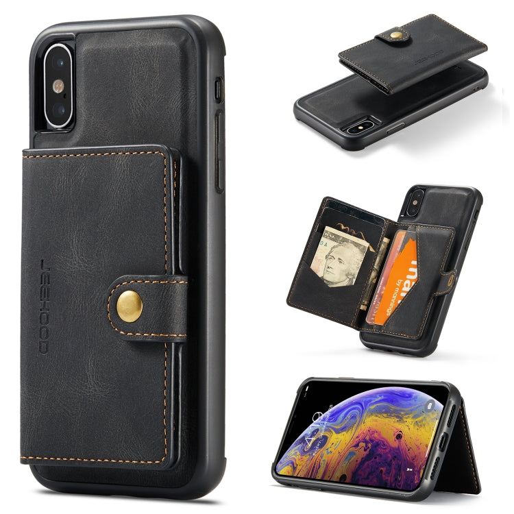 JEEHOOD Retro Magnetic Detachable Protective Case with Wallet & Card Slot & Holder, For iPhone 8 Plus & 7 Plus, For iPhone SE 2022 / SE 2020 & 8 & 7, For iPhone X / XS, For iPhone XR, For iPhone XS Max, For iPhone 11 Pro, For iPhone 11                 ...