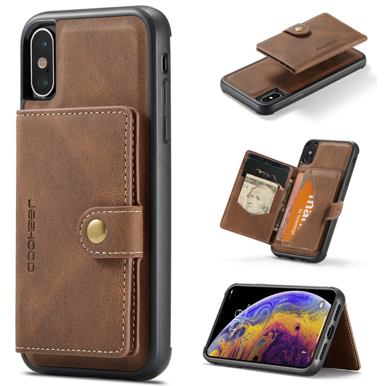JEEHOOD Retro Magnetic Detachable Protective Case with Wallet & Card Slot & Holder, For iPhone 8 Plus & 7 Plus, For iPhone SE 2022 / SE 2020 & 8 & 7, For iPhone X / XS, For iPhone XR, For iPhone XS Max, For iPhone 11 Pro, For iPhone 11                 ...