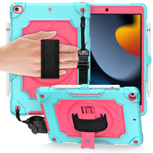 Load image into Gallery viewer, 360 Degree Rotation Turntable Contrast Color Robot Shockproof Silicone + PC Protective Case with Holder, For iPad Air 2022 / 2020 10.9 / Pro 11 (2020), For iPad 10.2 / 10.2 (2020) / Pro 10.5