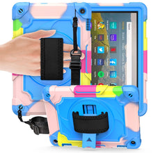Load image into Gallery viewer, 360 Degree Rotation Turntable Contrast Color Robot Shockproof Silicone + PC Protective Case with Holder, For Amazon Kindle Fire HD 8 2020, For Samsung Tab A 8.0 (2019)/T290, For Samsung Galaxy Tab A7 10.4 (2020)/T500                                    ...