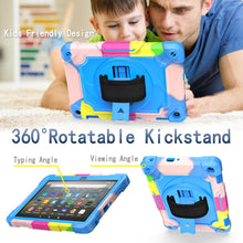 Load image into Gallery viewer, 360 Degree Rotation Turntable Contrast Color Robot Shockproof Silicone + PC Protective Case with Holder, For Amazon Kindle Fire HD 8 2020, For Samsung Tab A 8.0 (2019)/T290, For Samsung Galaxy Tab A7 10.4 (2020)/T500                                    ...