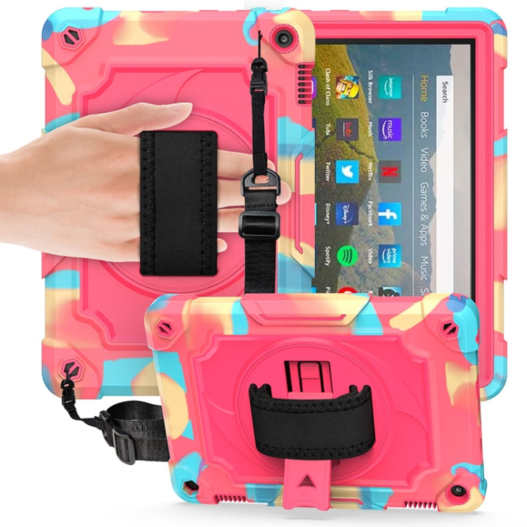 360 Degree Rotation Turntable Contrast Color Robot Shockproof Silicone + PC Protective Case with Holder, For Amazon Kindle Fire HD 8 2020, For Samsung Tab A 8.0 (2019)/T290, For Samsung Galaxy Tab A7 10.4 (2020)/T500                                    ...