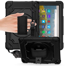 Load image into Gallery viewer, 360 Degree Rotation Turntable Contrast Color Robot Shockproof Silicone + PC Protective Case with Holder, For Amazon Kindle Fire HD 8 2020, For Samsung Tab A 8.0 (2019)/T290, For Samsung Galaxy Tab A7 10.4 (2020)/T500                                    ...