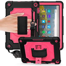 Load image into Gallery viewer, 360 Degree Rotation Turntable Contrast Color Robot Shockproof Silicone + PC Protective Case with Holder, For Amazon Kindle Fire HD 8 2020, For Samsung Tab A 8.0 (2019)/T290, For Samsung Galaxy Tab A7 10.4 (2020)/T500                                    ...