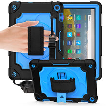 Load image into Gallery viewer, 360 Degree Rotation Turntable Contrast Color Robot Shockproof Silicone + PC Protective Case with Holder, For Amazon Kindle Fire HD 8 2020, For Samsung Tab A 8.0 (2019)/T290, For Samsung Galaxy Tab A7 10.4 (2020)/T500                                    ...