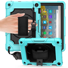 Load image into Gallery viewer, 360 Degree Rotation Turntable Contrast Color Robot Shockproof Silicone + PC Protective Case with Holder, For Amazon Kindle Fire HD 8 2020, For Samsung Tab A 8.0 (2019)/T290, For Samsung Galaxy Tab A7 10.4 (2020)/T500                                    ...