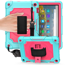 Load image into Gallery viewer, 360 Degree Rotation Turntable Contrast Color Robot Shockproof Silicone + PC Protective Case with Holder, For Amazon Kindle Fire HD 8 2020, For Samsung Tab A 8.0 (2019)/T290, For Samsung Galaxy Tab A7 10.4 (2020)/T500                                    ...