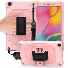 Load image into Gallery viewer, 360 Degree Rotation Turntable Contrast Color Robot Shockproof Silicone + PC Protective Case with Holder, For Amazon Kindle Fire HD 8 2020, For Samsung Tab A 8.0 (2019)/T290, For Samsung Galaxy Tab A7 10.4 (2020)/T500                                    ...