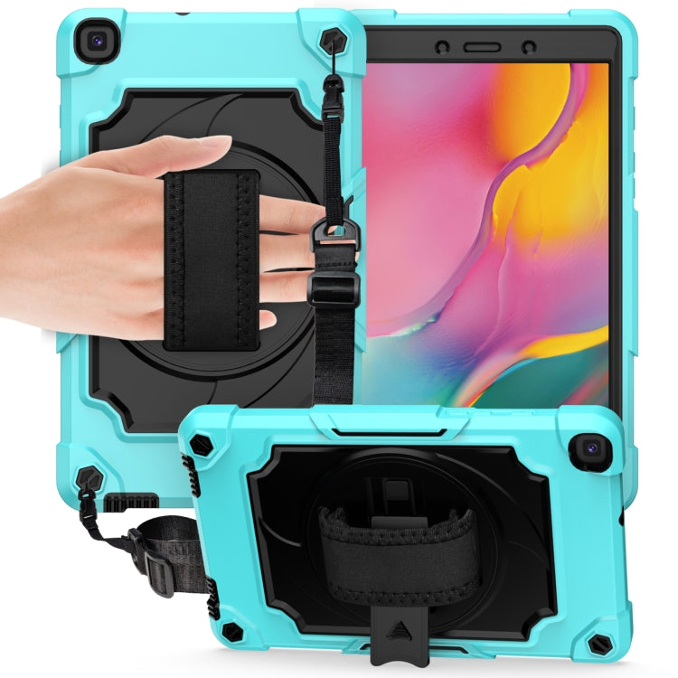 360 Degree Rotation Turntable Contrast Color Robot Shockproof Silicone + PC Protective Case with Holder, For Amazon Kindle Fire HD 8 2020, For Samsung Tab A 8.0 (2019)/T290, For Samsung Galaxy Tab A7 10.4 (2020)/T500                                    ...