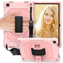 Load image into Gallery viewer, 360 Degree Rotation Turntable Contrast Color Robot Shockproof Silicone + PC Protective Case with Holder, For Amazon Kindle Fire HD 8 2020, For Samsung Tab A 8.0 (2019)/T290, For Samsung Galaxy Tab A7 10.4 (2020)/T500                                    ...