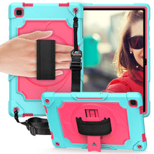 Load image into Gallery viewer, 360 Degree Rotation Turntable Contrast Color Robot Shockproof Silicone + PC Protective Case with Holder, For Amazon Kindle Fire HD 8 2020, For Samsung Tab A 8.0 (2019)/T290, For Samsung Galaxy Tab A7 10.4 (2020)/T500                                    ...