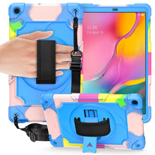 Load image into Gallery viewer, 360 Degree Rotation Turntable Contrast Color Robot Shockproof Silicone + PC Protective Case with Holder, For Amazon Kindle Fire HD 8 2020, For Samsung Tab A 8.0 (2019)/T290, For Samsung Galaxy Tab A7 10.4 (2020)/T500                                    ...