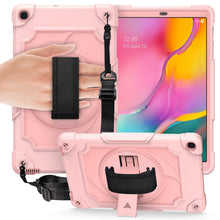Load image into Gallery viewer, 360 Degree Rotation Turntable Contrast Color Robot Shockproof Silicone + PC Protective Case with Holder, For Amazon Kindle Fire HD 8 2020, For Samsung Tab A 8.0 (2019)/T290, For Samsung Galaxy Tab A7 10.4 (2020)/T500                                    ...