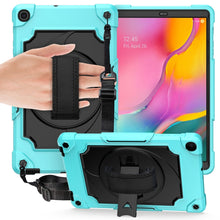 Load image into Gallery viewer, 360 Degree Rotation Turntable Contrast Color Robot Shockproof Silicone + PC Protective Case with Holder, For Amazon Kindle Fire HD 8 2020, For Samsung Tab A 8.0 (2019)/T290, For Samsung Galaxy Tab A7 10.4 (2020)/T500                                    ...