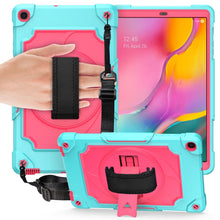 Load image into Gallery viewer, 360 Degree Rotation Turntable Contrast Color Robot Shockproof Silicone + PC Protective Case with Holder, For Amazon Kindle Fire HD 8 2020, For Samsung Tab A 8.0 (2019)/T290, For Samsung Galaxy Tab A7 10.4 (2020)/T500                                    ...