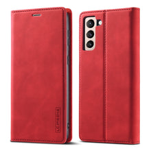Load image into Gallery viewer, LC.IMEEKE Strong Magnetism Ultra-thin Horizontal Flip Matte TPU + PU Leather Case with Holder &amp; Card Slots &amp; Wallet, For Samsung Galaxy S21 5G, For Samsung Galaxy S21+ 5G, For Samsung Galaxy S21 Ultra 5G